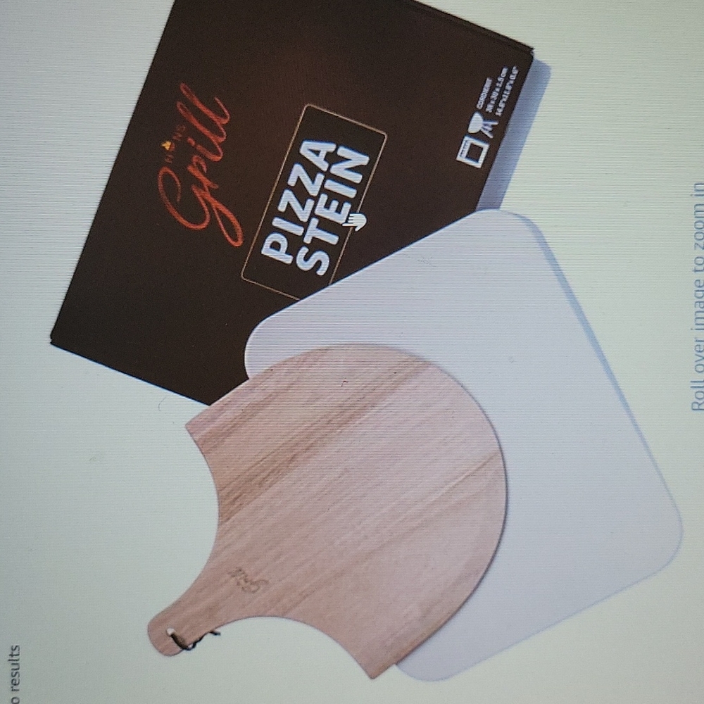 Pizza Stone by Hans Grill baking stone 15"x12" wooden cordierite pizza peel New…